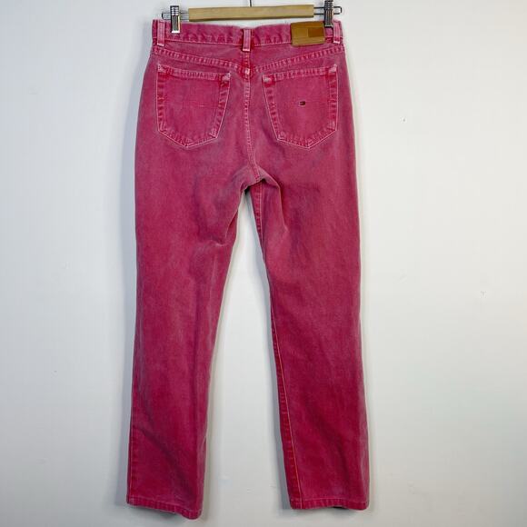 Vintage Y2K Tommy Hilfiger Hipster Straight Leg Jeans Pink Island Punch Womens 4 - Picture 6 of 14